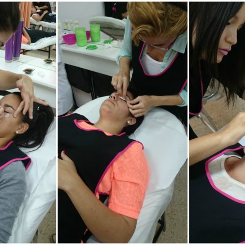 Alumnos practicando en las clases de peluquería y estética
