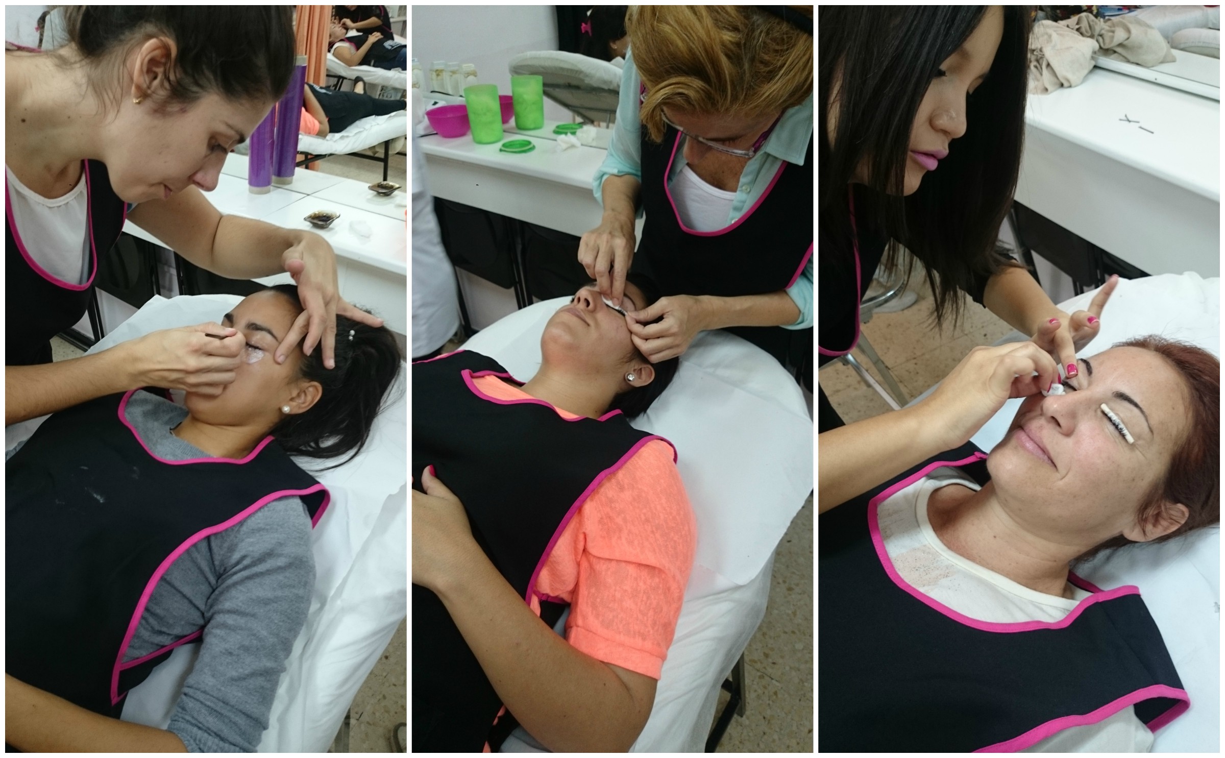 Alumnos practicando en las clases de peluquería y estética, CEM Canarias